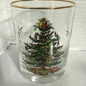 Spode Christmas Tree Set of four double old fashioneds glasses